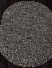 Пушистый ковер-циновка KAIR S136 BLACK-GRAY Овал