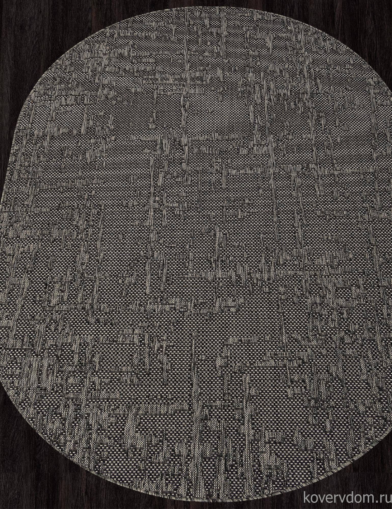 Ковер-циновка KAIR-A S136 BLACK-GRAY Овал