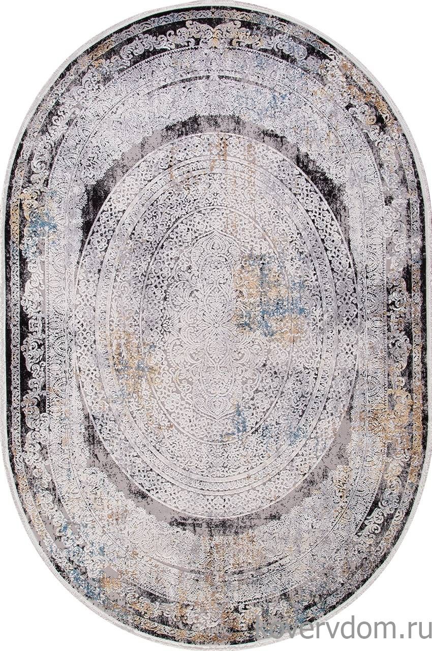 Ковер ERVA 18112 GRAY / BLACK Овал Ковер ERVA 18112 GRAY / BLACK Овал