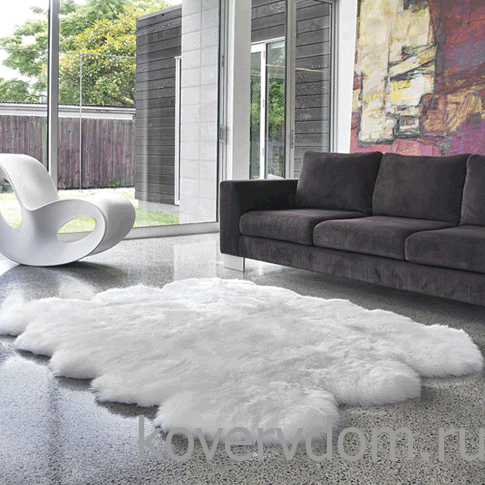 Овчина высокоплотная (накидка/ковер) ШЕСТЕРНАЯ слоновая кость  