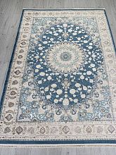 Круглый ковер ZARINA A050B D.BLUE SHIRINK / CREAM