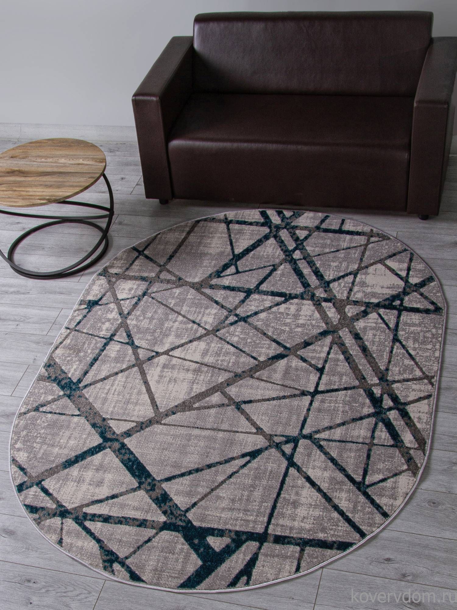 Ковер LIMAN F478 GRAY-BLUE Овал