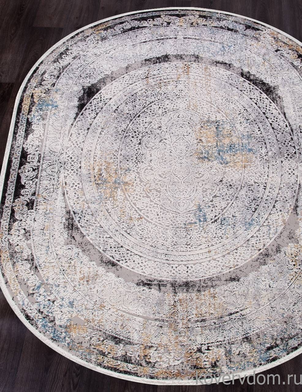 Ковер ERVA 18112 GRAY / BLACK Овал Ковер ERVA 18112 GRAY / BLACK Овал