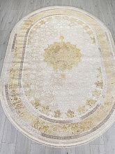 Однотонный ковер DELINA A064A CREAM / GOLD FDY Овал