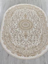 Овальный ковер обычный ворс MOSSO 27239A CREAM / GOLD Овал